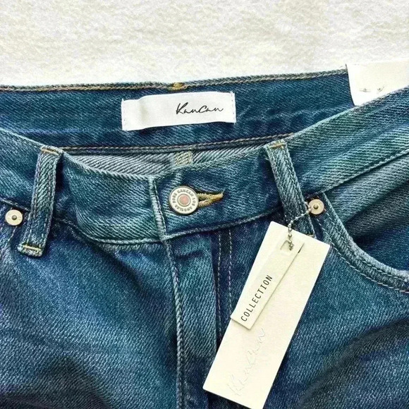 NWT KanCan Medora Med Wash Faded Highrise 90’s Split Hem Straight Jean Size 9/28 - Picture 12 of 16